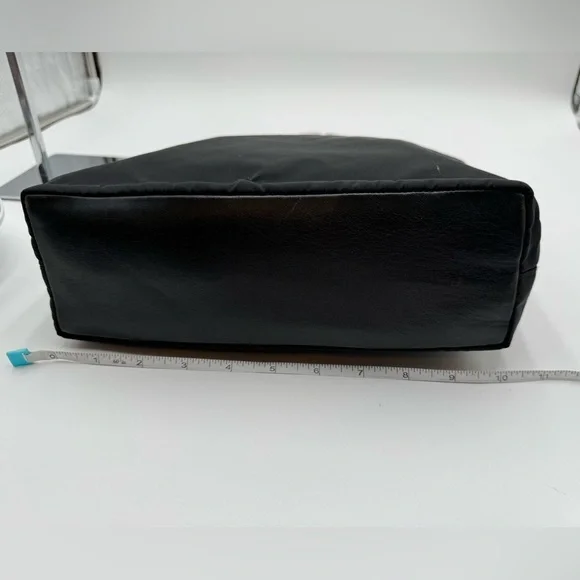 Prada - Authentic - Black Canvas & Leather Shoulder Bag with Metal Handles - Picture 14 of 16